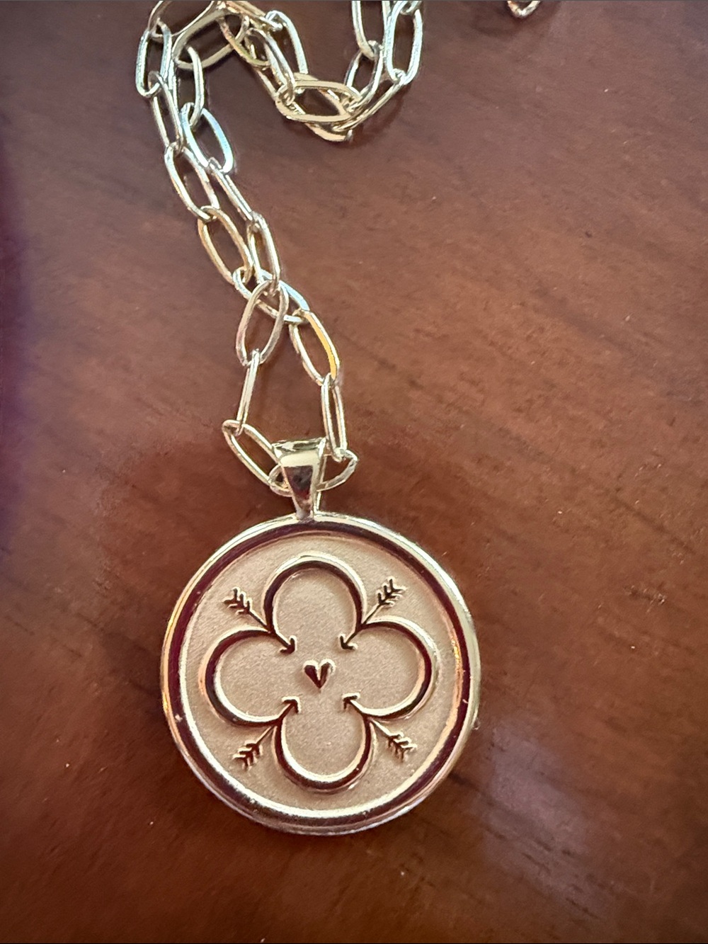 Jane Win Original Pendant Coin Love Necklace with Chain NWOT - Picture 3 of 5